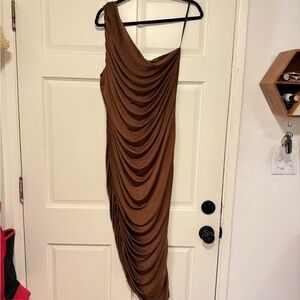 Eloquii Chocolate One-Shoulder Dress